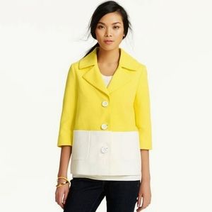 Kate Spade | Yellow & White Colorblock Coat Size 0